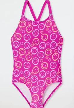 Badeanzug Wirkware UV-Schutz 40+ Smiley fuchsia - Aqua