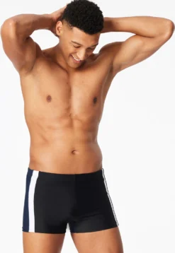 Badehose mit Bein Schlüsseltasche schwarz - Aqua