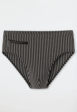 Badehose Reißverschlusstasche schwarz gestreift - Aqua