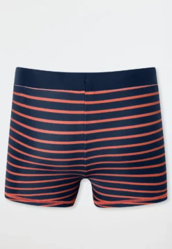Badehose Single Jersey LSF40+ Streifen orange - Aqua