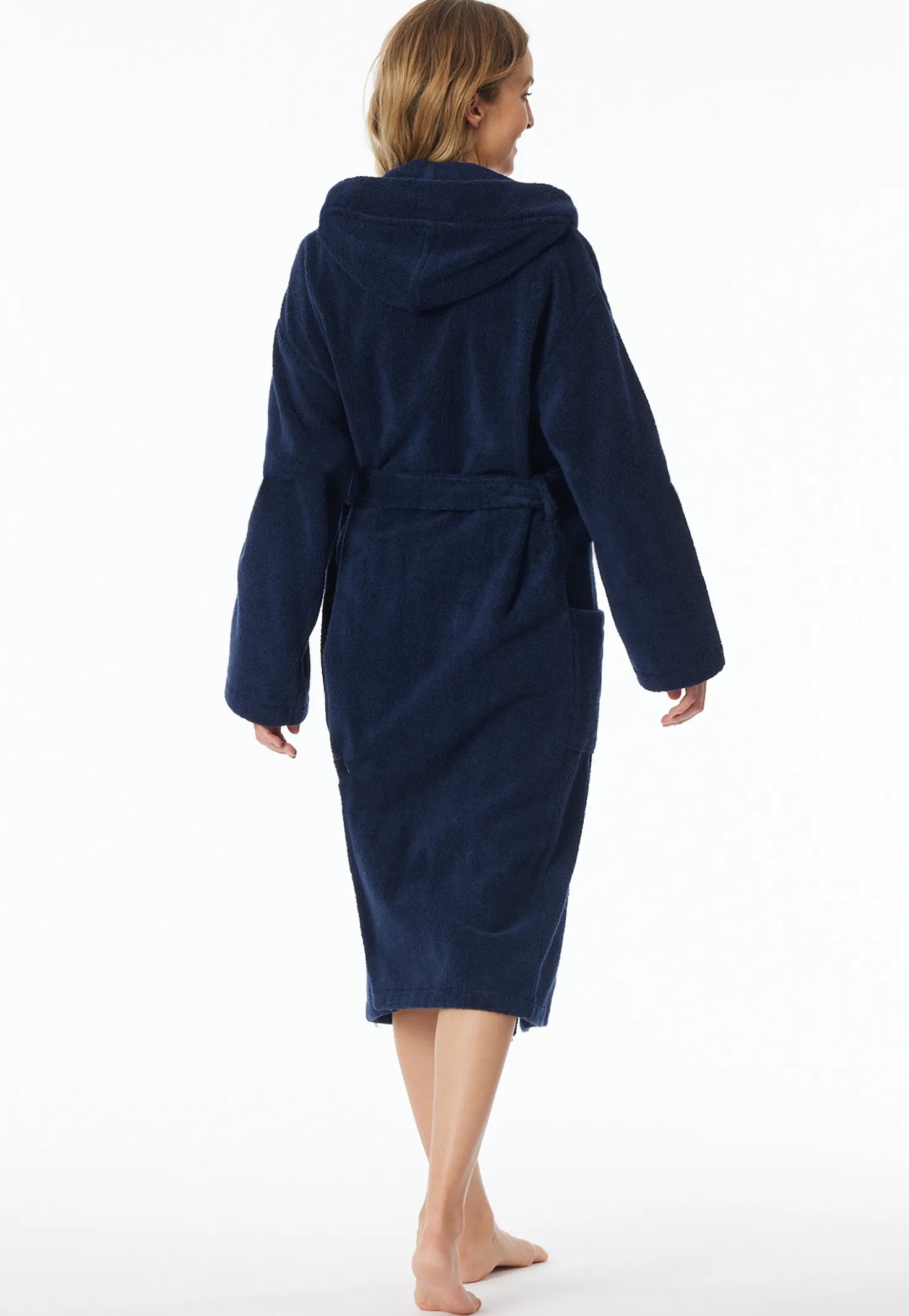 Bademantel mit Kapuze, 120 cm navy - Essentials