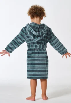 Bademantel Velour Streifen mineral - Kids Nightwear