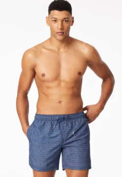 Badeshorts Webware navy gemustert - Aqua