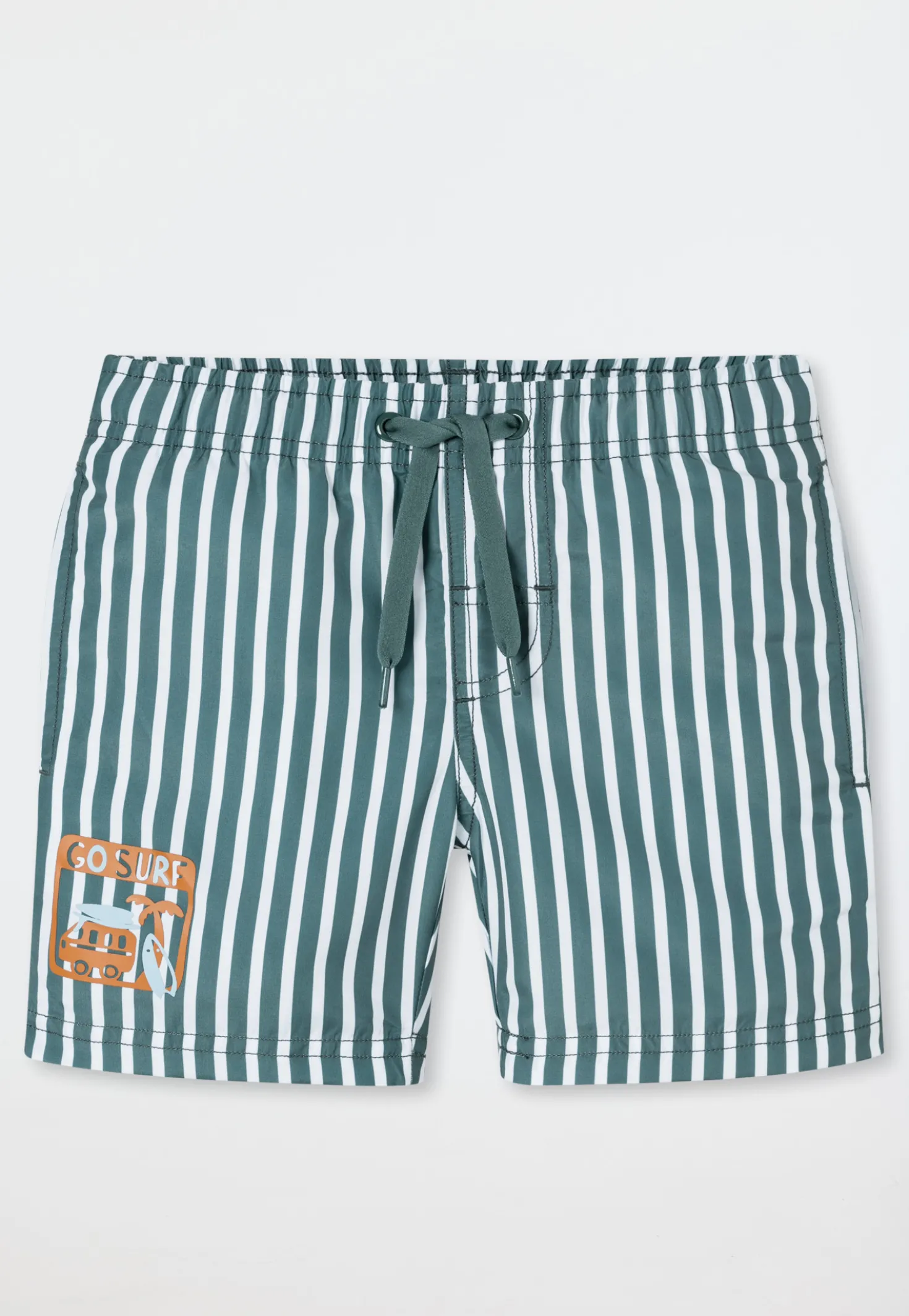 Badeshorts Webware Streifen mineral - Aqua