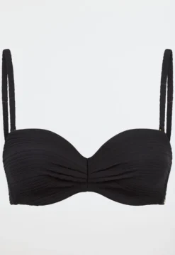 Bandeau-Bikini-Top mit Schale schwarz - Aqua