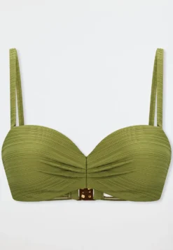 Bandeau-Bikini-Top mit Schale oliv - Aqua