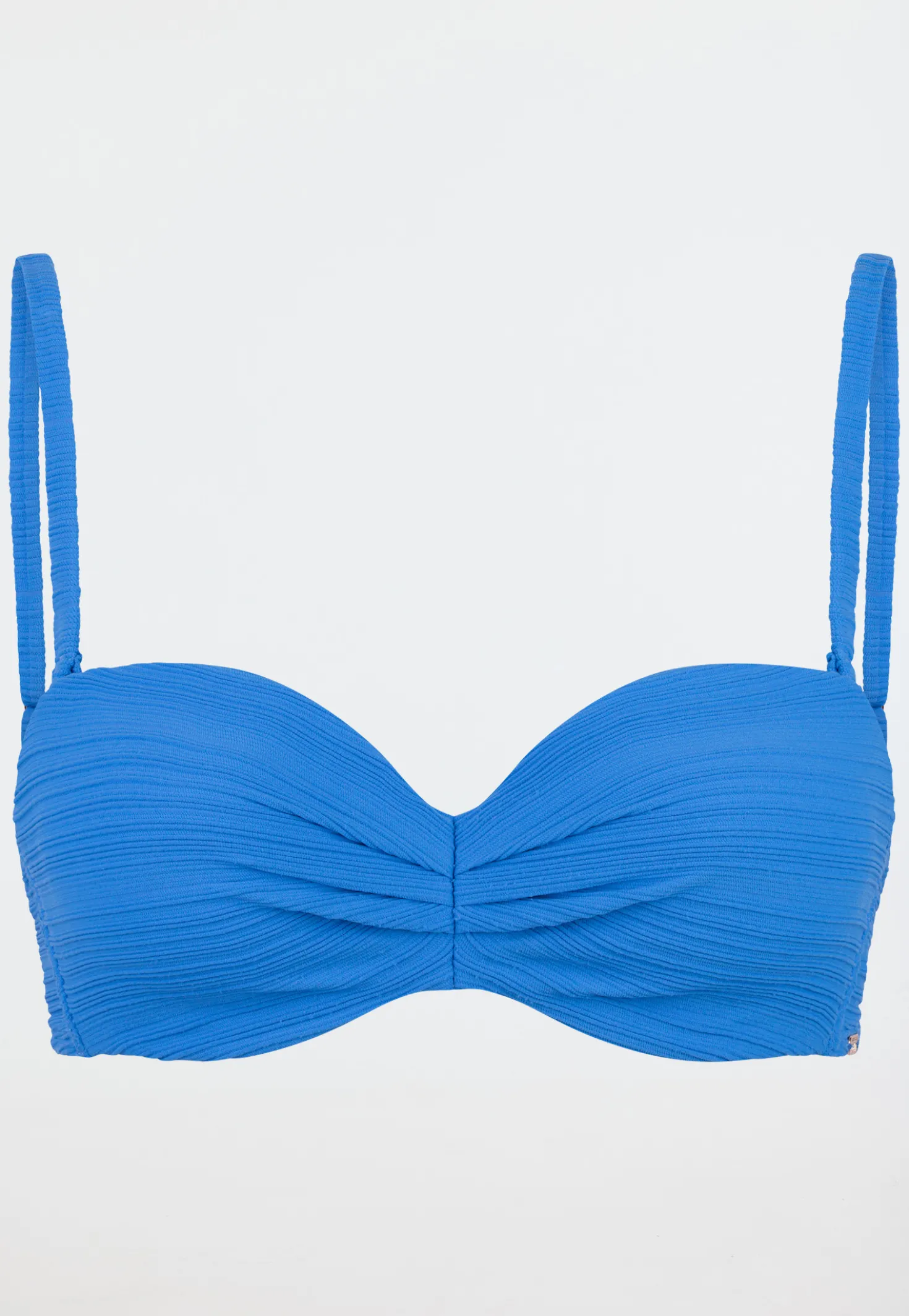 Bandeau-Bikini-Top mit Schale Jersey recycelt Streifen aquarium - Aqua