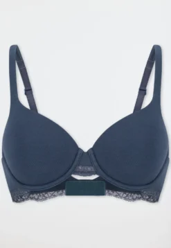 BH mit Schale Spitze deep blue - Unique Cotton