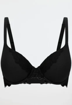 BH mit Schale und Bügel Spitze schwarz - Unique Cotton