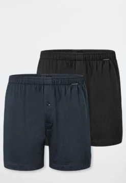 Boxershorts 2er-Pack Jersey schwarz/petrol - Boxershorts Multipacks