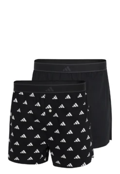 Boxershorts mit Knopfleiste 2er-Pack Schwarz/Weiss - ADIDAS