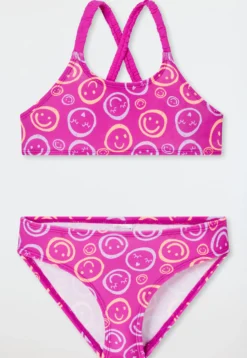 Bustier-Bikini Wirkware UV-Schutz 40+ Smileys fuchsia - Aqua