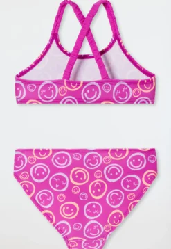 Bustier-Bikini Wirkware UV-Schutz 40+ Smileys fuchsia - Aqua