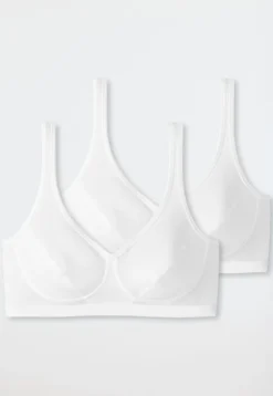 Bustier 2er-Pack mit Cups Organic Cotton weiß - 95/5