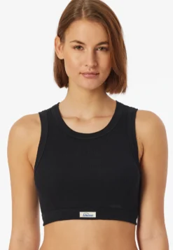 Bustier Feinripp schwarz - Revival Paula