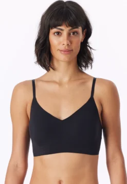 Bustier Microfaser herausnehmbare Pads schwarz - Invisible Soft