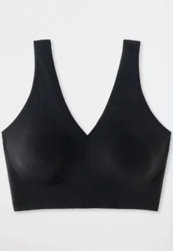 Bustier Microfaser herausnehmbare Pads schwarz - Invisible Soft