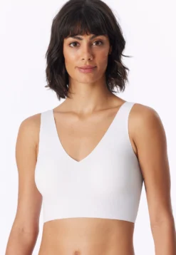 Bustier Microfaser herausnehmbare Pads weiß - Invisible Soft