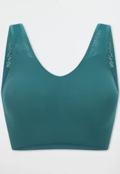 Bustier seamless herausnehmbare Pads Spitze grün - Invisible Soft Lace