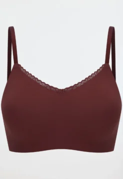 Bustier seamless herausnehmbare Pads Spitze burgund - Invisible Soft Lace