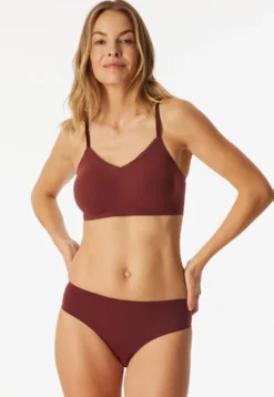 Bustier seamless herausnehmbare Pads Spitze burgund - Invisible Soft Lace
