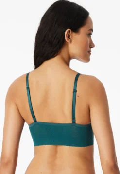 Bustier seamless herausnehmbare Pads Spitze grün - Invisible Soft Lace