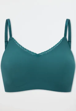 Bustier seamless herausnehmbare Pads Spitze grün - Invisible Soft Lace