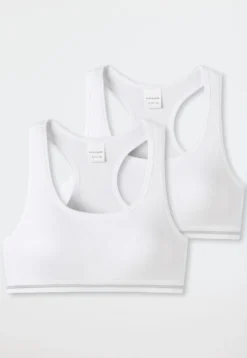 Bustiers 2er-Pack Doppelripp weiß - Long Life Rib
