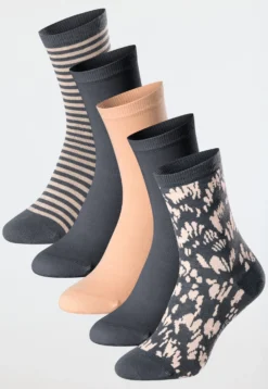 Damensocken 5er-Pack beige/ dunkelgrau - Fashion