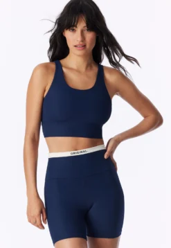 High Waist Biker Shorts Feinripp admiral - SCHIESSER Active