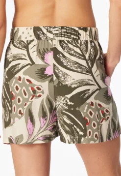 Hose kurz Viskose-Webware Blumen multicolor  Mix+Relax