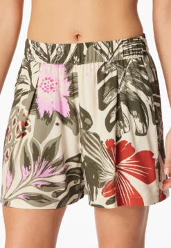Hose kurz Viskose-Webware Blumen multicolor  Mix+Relax