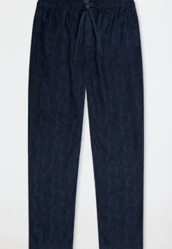 Hose lang Flanell Paisley nachtblau - Mix+Relax