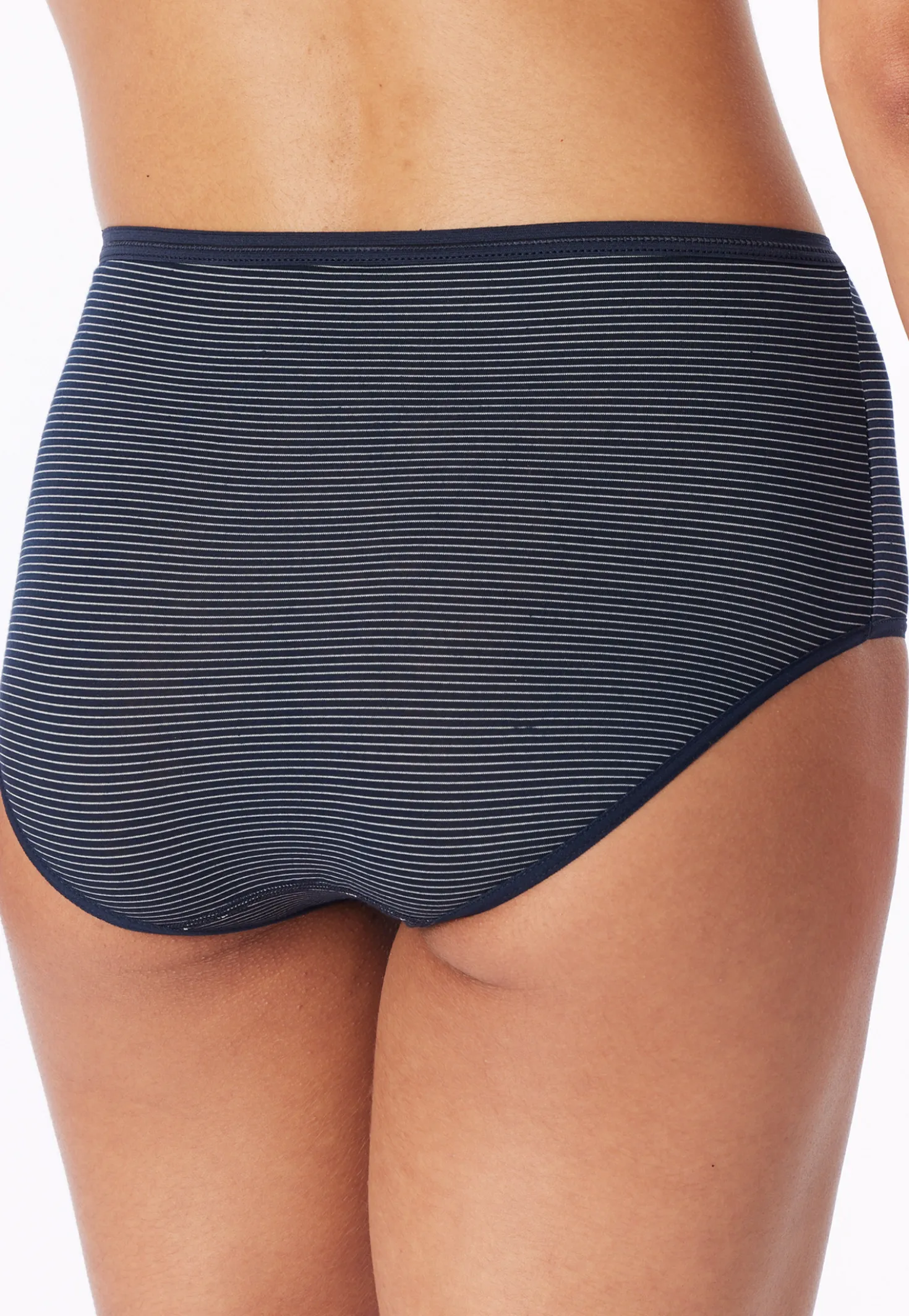 Midi-Slips 2er-Pack nachtblau-weiß geringelt - Modal Essentials
