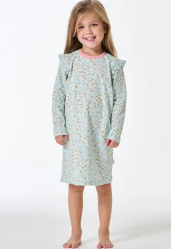 Nachthemd langarm Rüschen Herzchen multicolor - Kids Nightwear