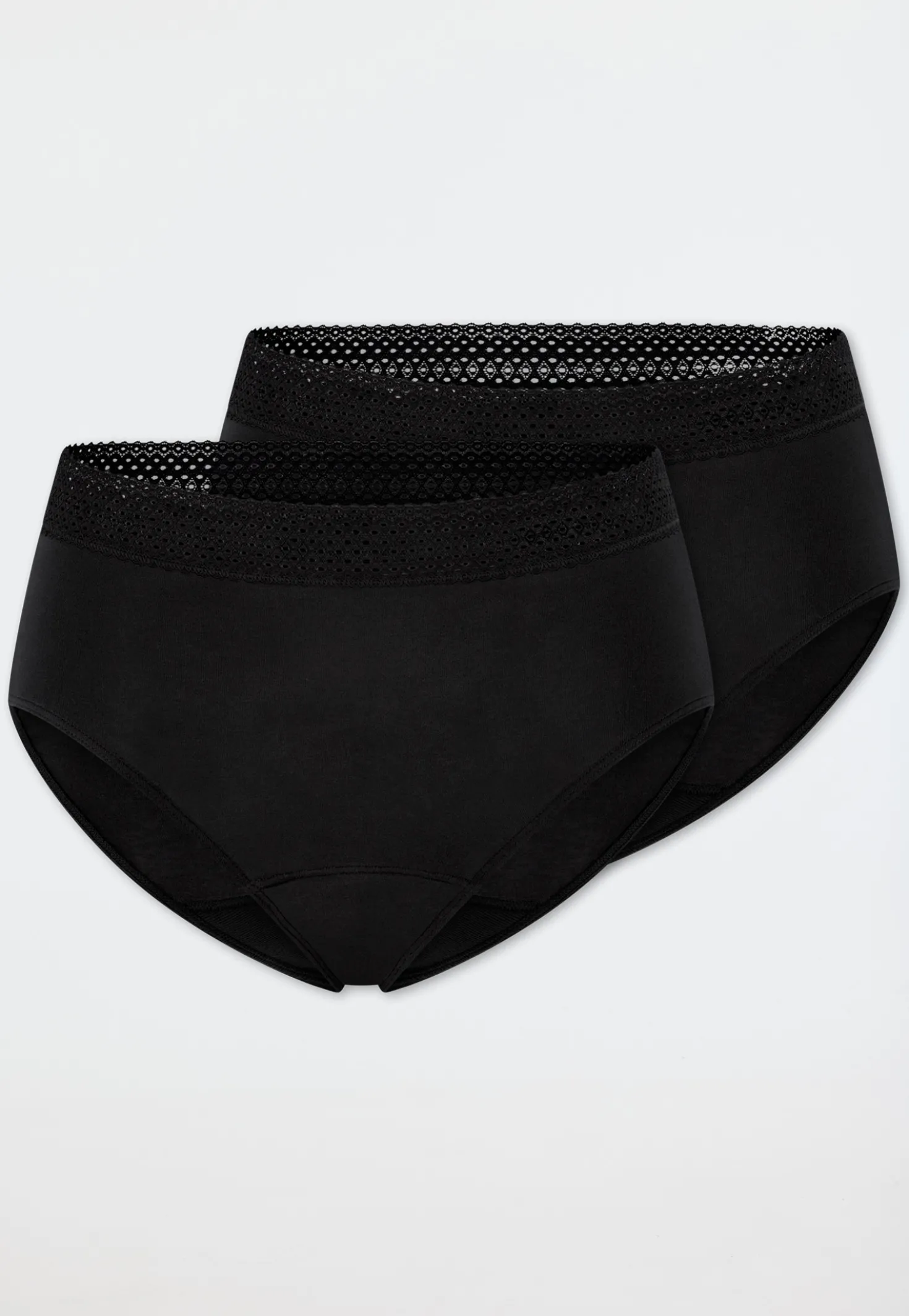 Periodenslips Retro 2er-Pack Spitze schwarz - SCHIESSER Care