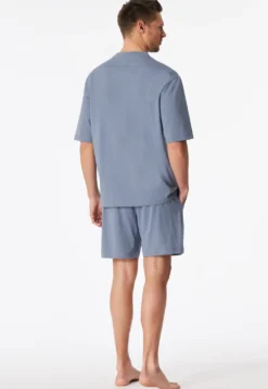 Schlafanzug kurz oversized blaugrau - Modern Nightwear