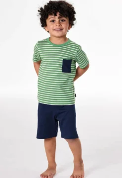 Schlafanzug kurz Ringel linde - Kids Nightwear