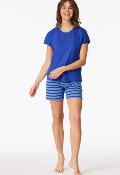 Schlafanzug kurz Ringel royal - Casual Essentials