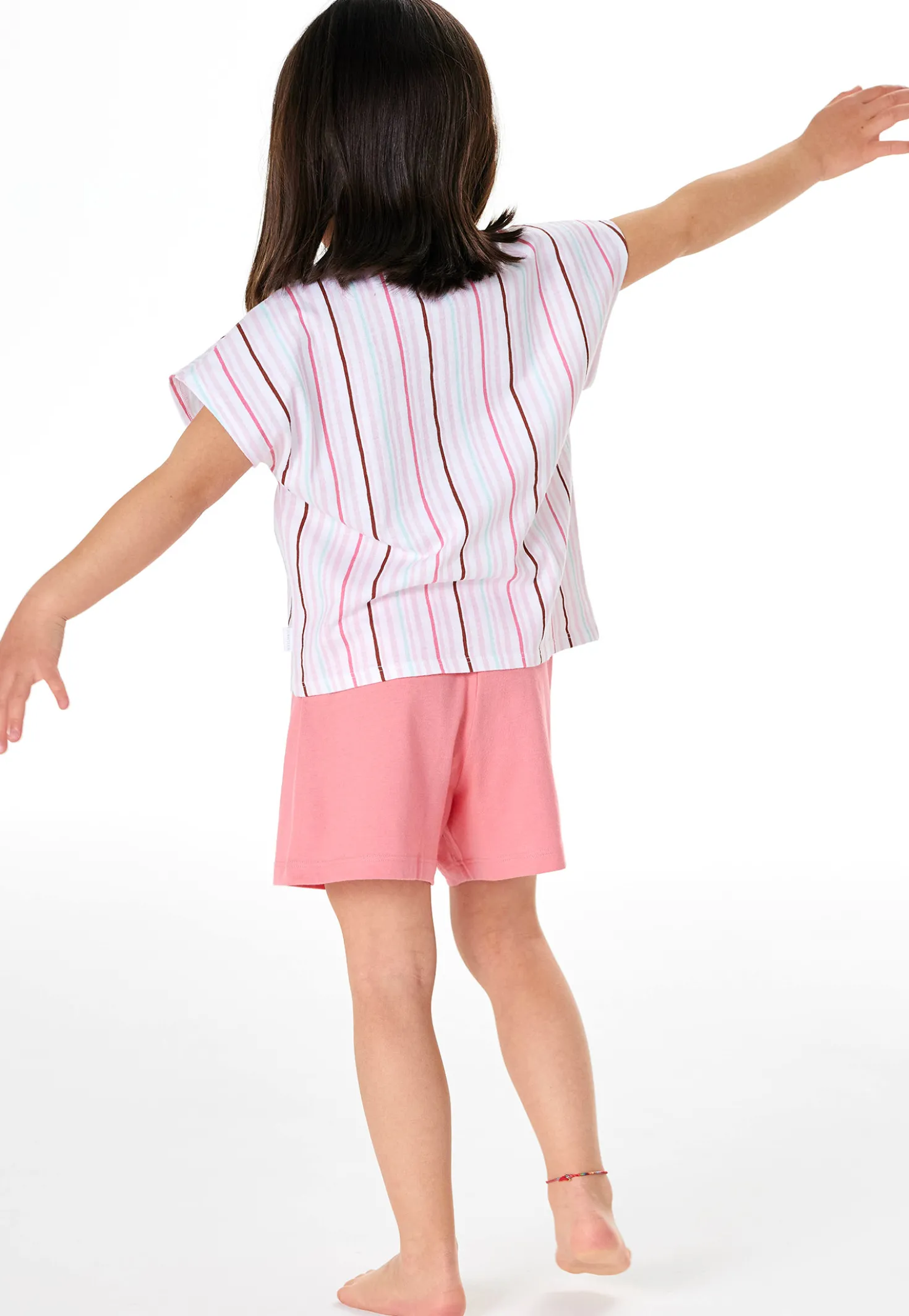Schlafanzug kurz Streifen pink - Kids Nightwear
