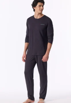 Schlafanzug lang graphit - Modern Bonded