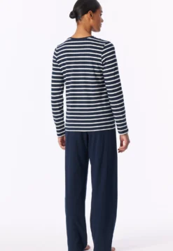 Schlafanzug lang nachtblau - Casual Essentials