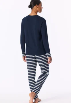 Schlafanzug lang nachtblau - Casual Essentials