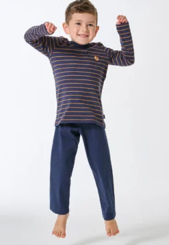 Schlafanzug lang Ringel Fuchs curry - Kids Nightwear
