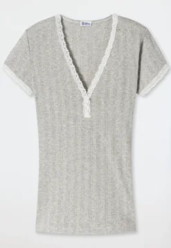 Shirt kurzarm grau meliert - Revival Agathe
