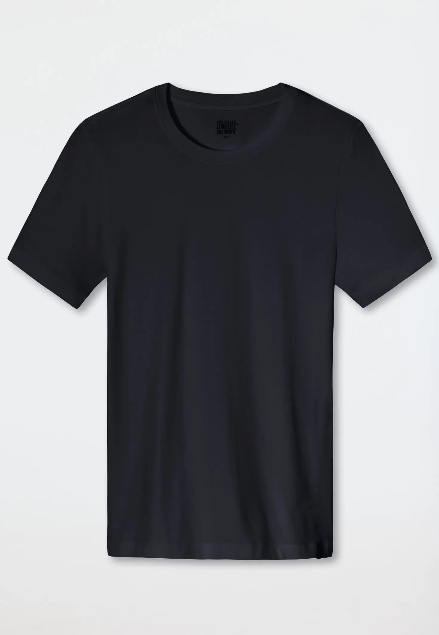 Shirt kurzarm Jersey elastisch rundhals blauschwarz - Long Life Soft