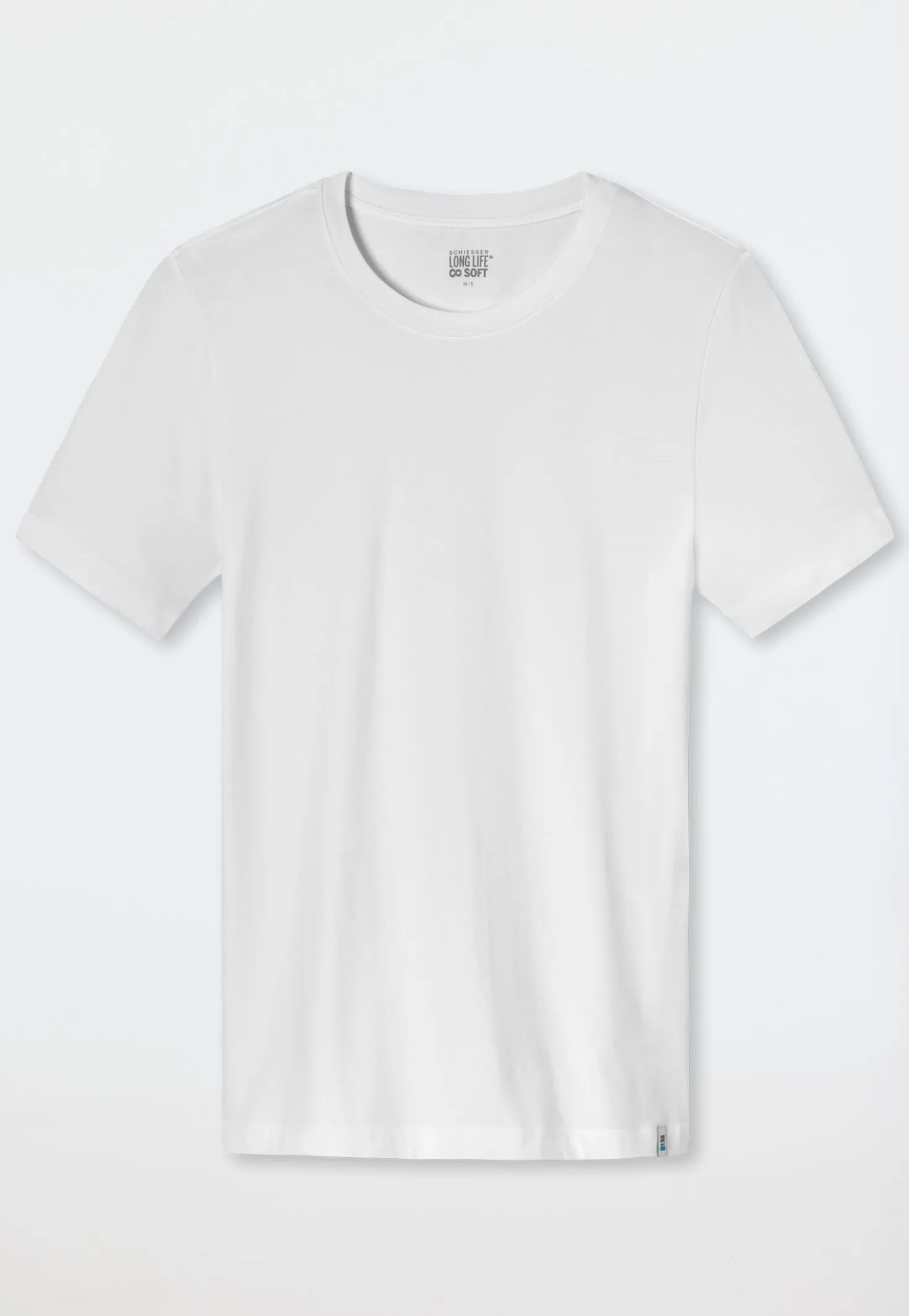 Shirt kurzarm Jersey elastisch rundhals weiß - Long Life Soft