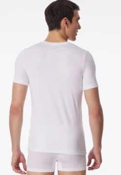 Shirt kurzarm Jersey elastisch rundhals weiß - Long Life Soft