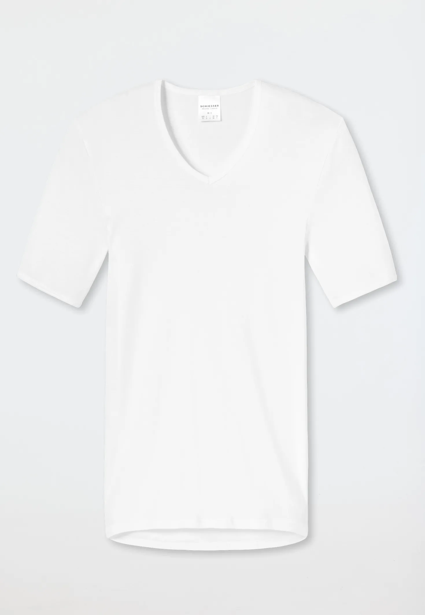 Shirt kurzarm V-Ausschnitt Feinripp weiß - Original Classics