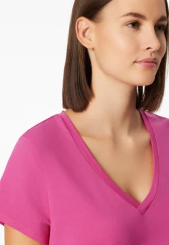 Shirt kurzarm V-Ausschnitt fuchsia - Mix+Relax